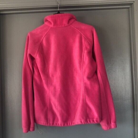 Womens Columbia pink fleece jacket Large full front zip long sleeves Barbiecore - Picture 2 of 6